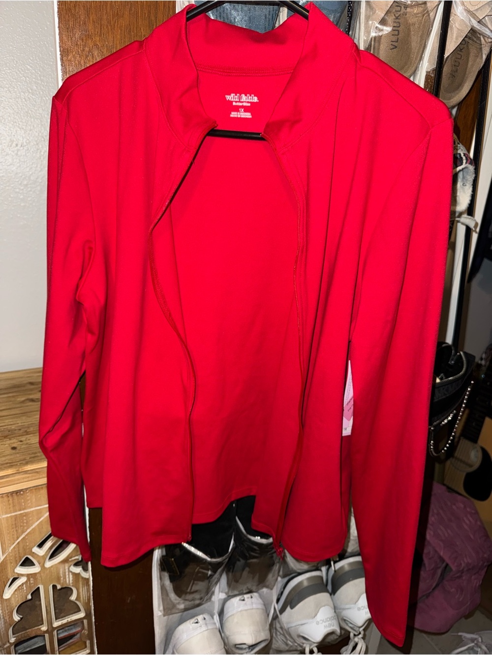 wild fable Women's Red Zip-Front Jacket